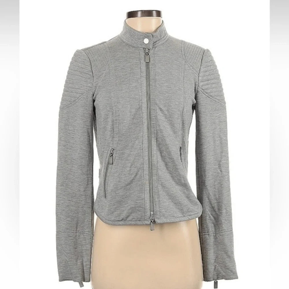 W by Worth Knit Chic Grey Moto Zip Jacket Women’s Size 2 XS